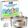 Skyis Pet Fountain Cleaner Tablets 36-Pack Cat & Dog Water Fountain Cleaning Kit Removes Limescale, Mineral Buildup & Biofilm All Brands Compatible Pet-Safe 1 Year Supply