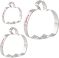 LILIAO Pumpkin Cookie Cutters 3-Pc Set, 3 Sizes: 4.56", 3.34", 2.36"