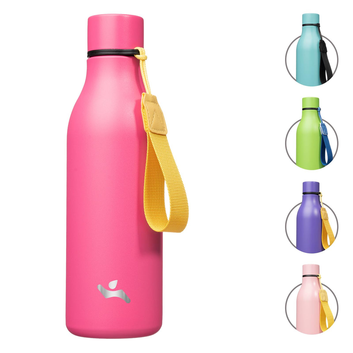 Konokyo Insulated Water Bottle with Strap,18 oz Double Wall Stainless Steel Vacuum Bottles Metal Water Flask,Macaron Green