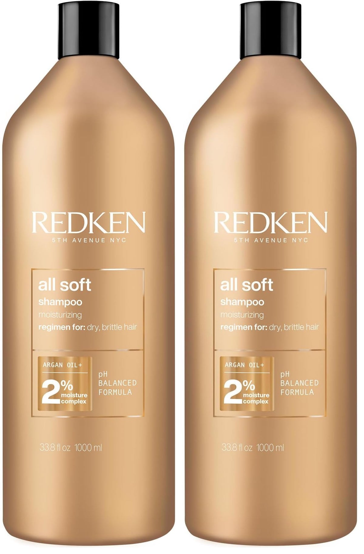Redken All Soft Shampoo - Moisturizes & Hydrates Dry Hair, Softens & Adds Shine, With Argan Oil, Safe For Color-Treated Hair