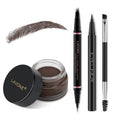 LAVONE Eyebrow Pen Makeup Kit, with Waterproof Eyebrow Pencil, Eyeliner, Pomade, and Brow Brush, Smudge-Proof and Long Lasting, Create Full and Natural Brows, Dark Brown