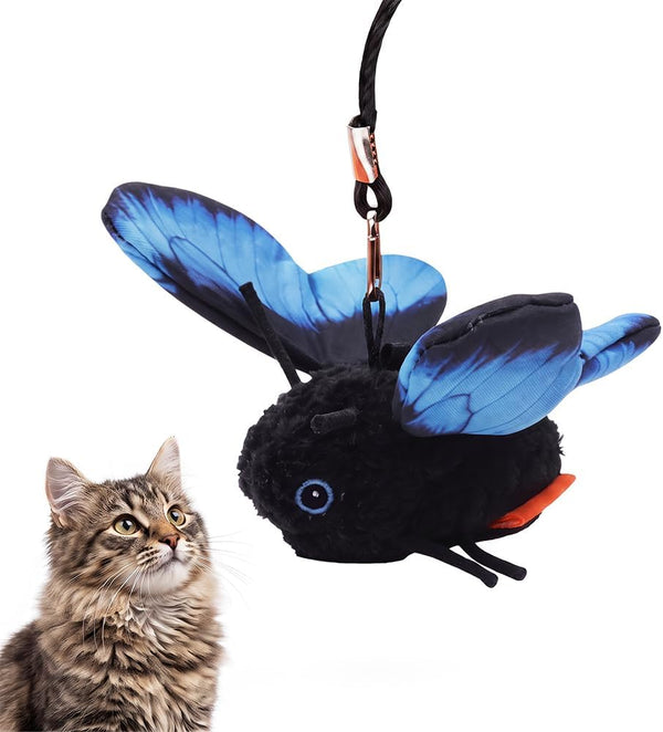 Fluttering Butterfly Cat Toy, 2027 New Cat Toys for Indoor Cats (Blue)