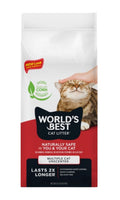 World's Best Cat Litter, Multiple Cat, Unscented, Lasts 2X Longer, 8 lb Bag | Controls tough multi-cat odors and lasts 2x longer; natural corn litter, quick clumping, flushable, 99% dust free