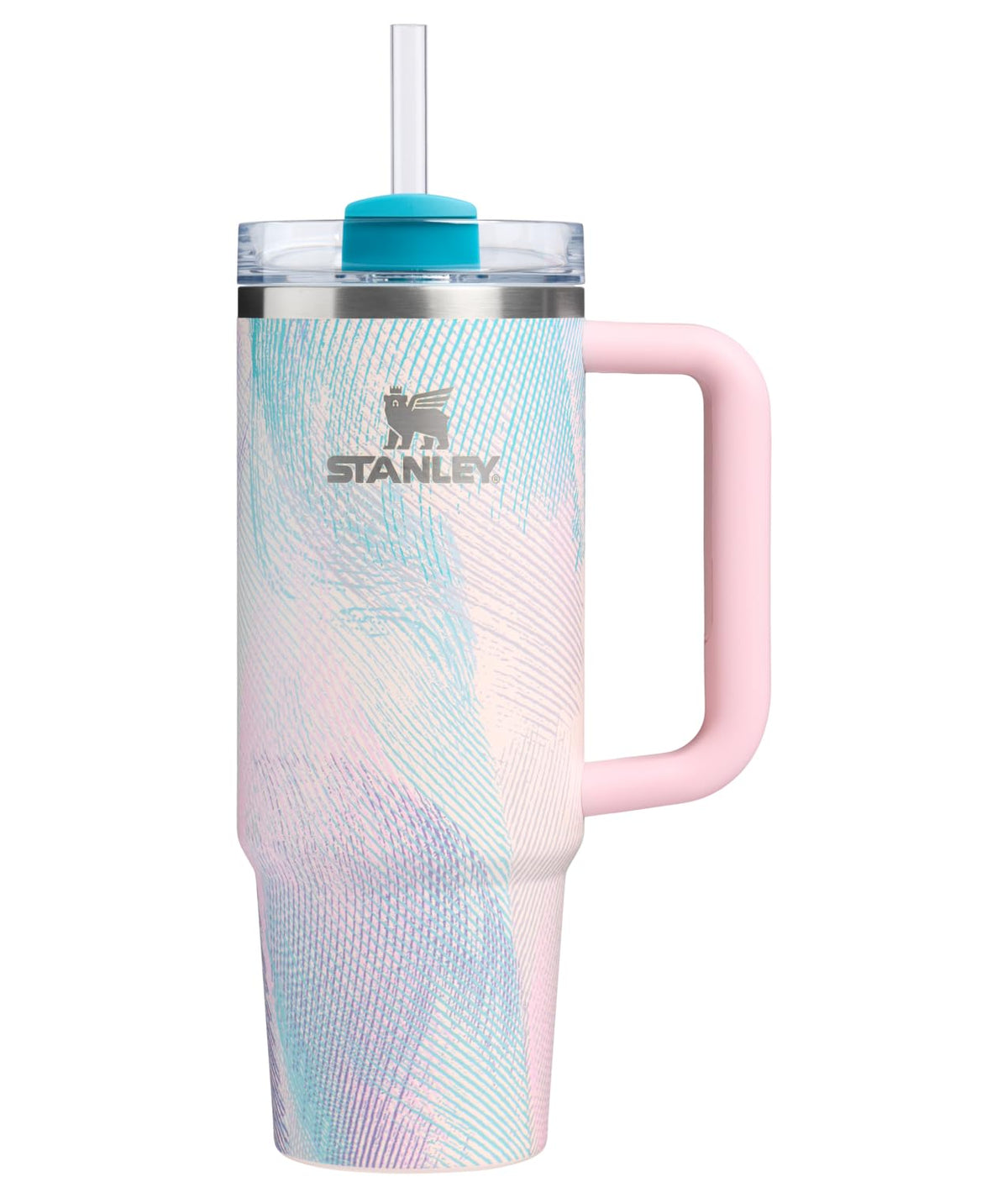 STANLEY Quencher H2.0 Tumbler with Handle and Straw 40 oz Flowstate 3-Position Lid Cup Holder Compatible for Travel Insulated Stainless Steel Cup BPA-Free Rose Quartz 2.0