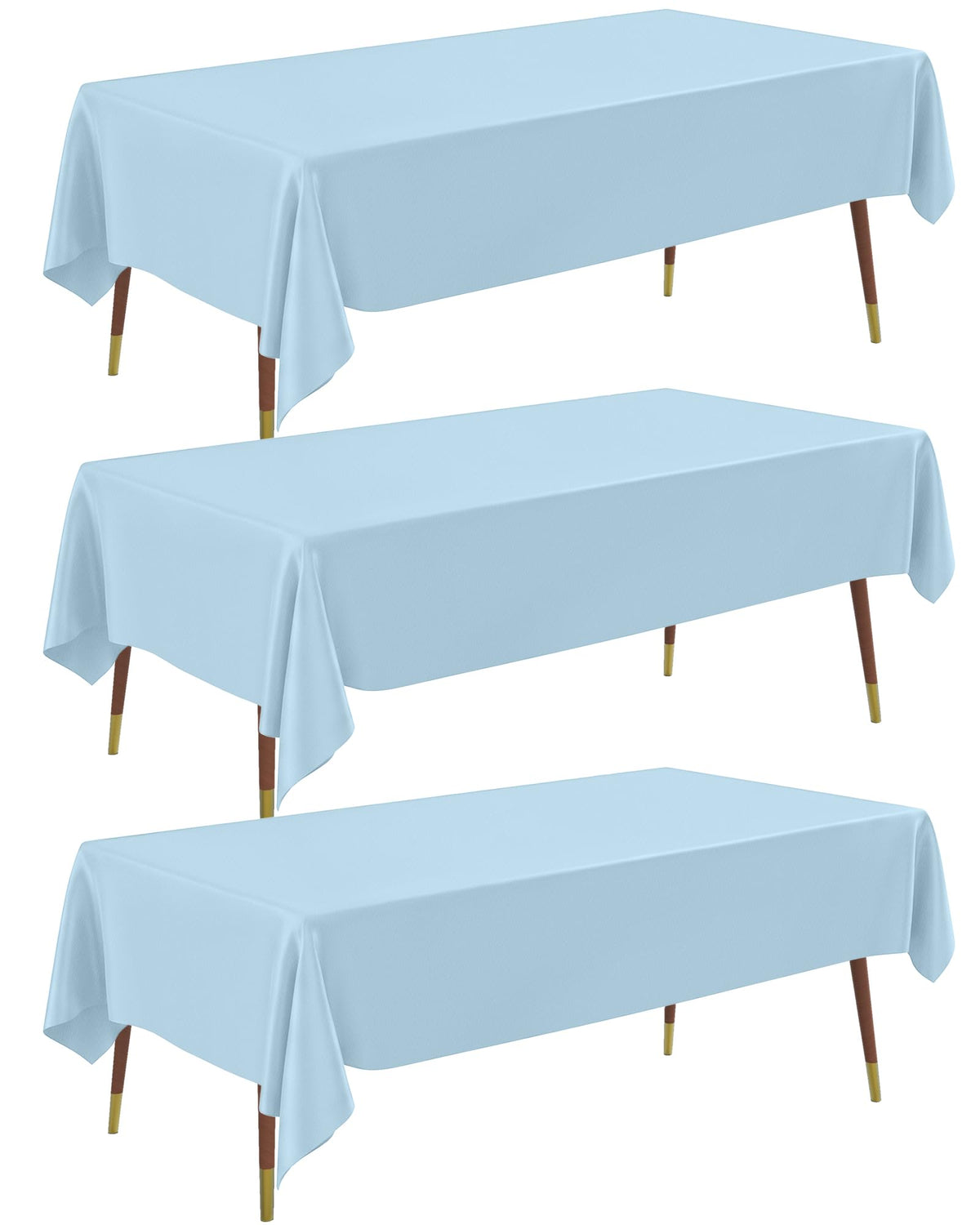 Pureegg Plastic Table Cloth Disposable 54x108 Gold 3Pack