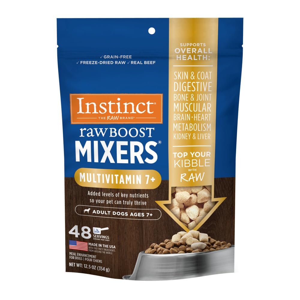 Instinct RawBoost Mixers, Freeze Dried Dog Food Topper, Grain-Free Recipe - All Natural Beef, 14 oz. Bag
