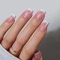 BTArtbox Press On Nails, Cream Puff, Short Almond, Ombre Off White, 32Ct | 2+ Weeks Wear, Salon-Quality Natural Nails, 10-Minute Easy Daily Application, Fast Removal, 16 Sizes, All-in-One Complete Kit