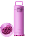 Outdoor Stainless Steel Insulated Tumbler ， One-Touch Splash-Proof Lid, Scratch-Resistant Coating, Non-Slip Base, Portable Carry Handle. Keeps Drinks Hot or Cold. Ideal for Gym, Camping. 19.6oz.