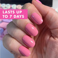 Olive & June Super Stick Press-On Nails, Taffy Bright Pink, Short, Round | No glue needed; 32 non-toxic tab nails in 16 sizes, easy on-off, non-damaging, 7-day wear; salon-quality mani at home