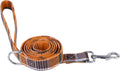 ADOGGYGO Fall Dog Leash, Orange Plaid Thanksgiving Leash for Dog, 5FTx1''