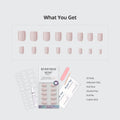 BTArtbox Press On Nails, Heeled Neutral, Short Square, Nude Pink, 32Ct | 2+ Weeks Wear, Salon-Quality Natural Nails, 10-Minute Easy Daily Application, Fast Removal, 16 Sizes, All-in-One Complete Kit