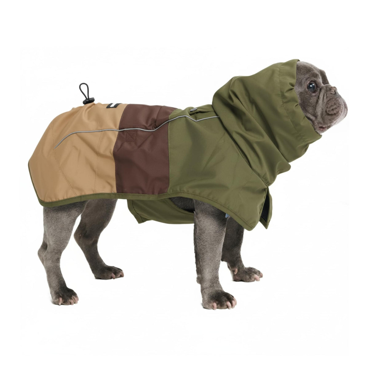 Spark Paws Dog Raincoat, Waterproof Windproof Rain Jacket, for Small Medium Large Extra Large Dogs, Reflective Breathable Full-Body Coverage Dry Suit - Neon White Navy Blue, 2XL