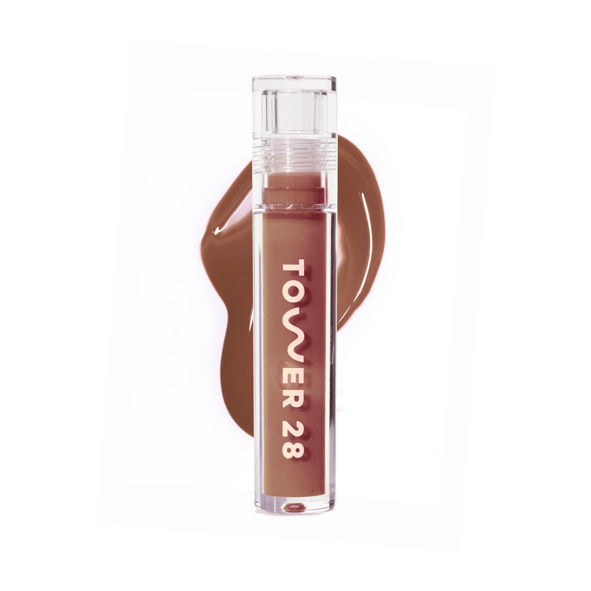 Tower 28 ShineOn Lip Gloss Jelly, Pistachio (0.13 oz) | Nude Pink Tinted Lip Oil with Hydrating Lip Balm Formula, Non-Sticky, High-Shine Gloss with Nourishing Oil Blend