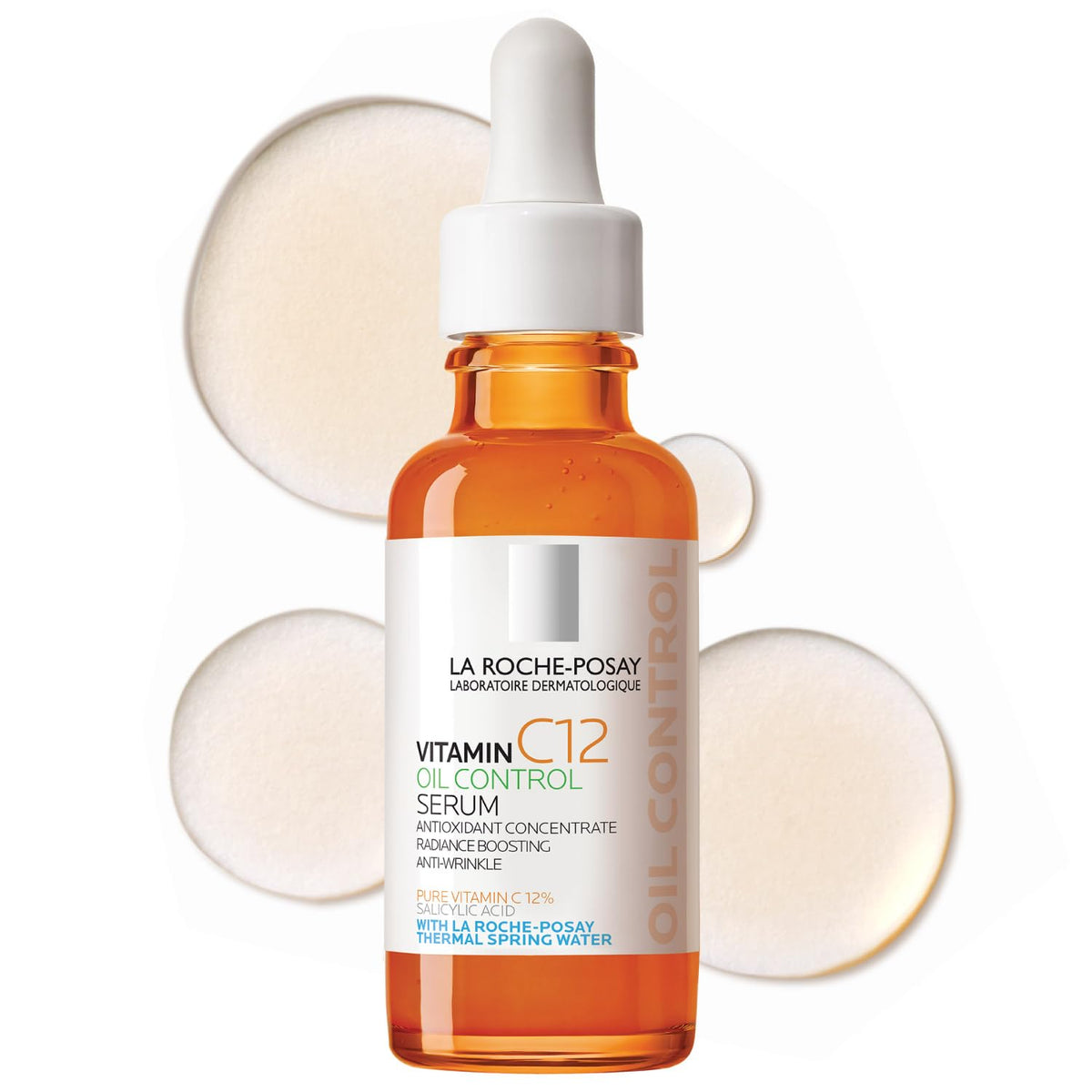 La Roche-Posay Pure Vitamin C Serum For Face With Hyaluronic Acid & Salicylic Acid, Hydrating & Brightening Serum, Boost Radiance & Reduce Wrinkles, Paraben Free