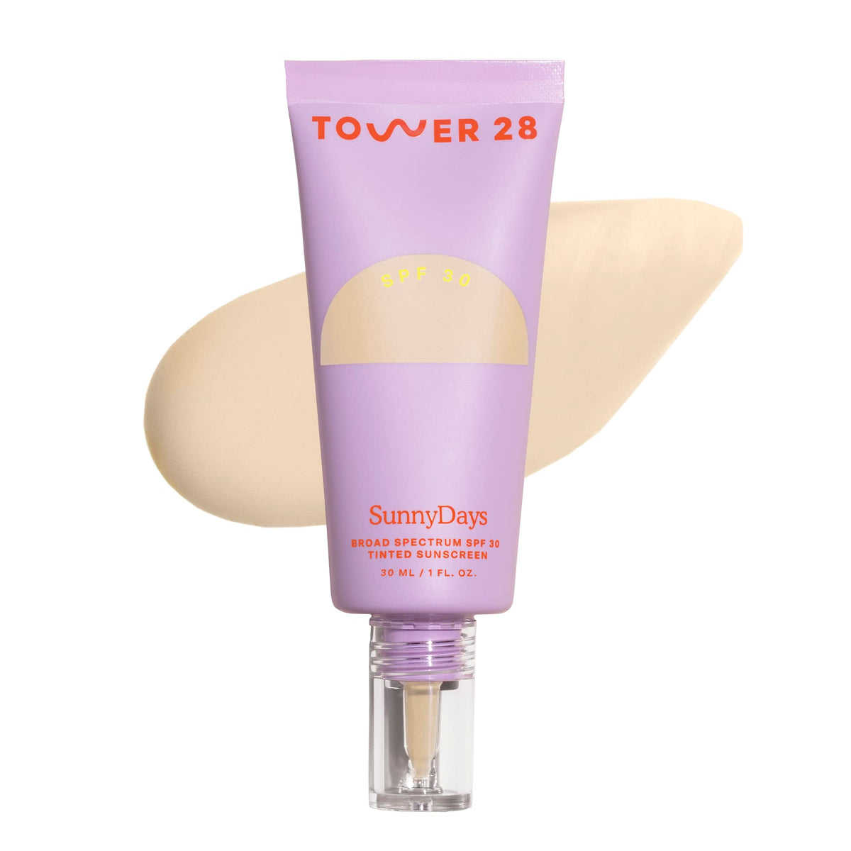 Tower 28 SunnyDays SPF 30 Tinted Moisturizer - 2-in-1 Buildable Coverage Foundation + Mineral Sunscreen for Face - Zinc Oxide, Aloe & Prickly Pear for Sensitive Skin - 15 Light/Warm (1 oz)