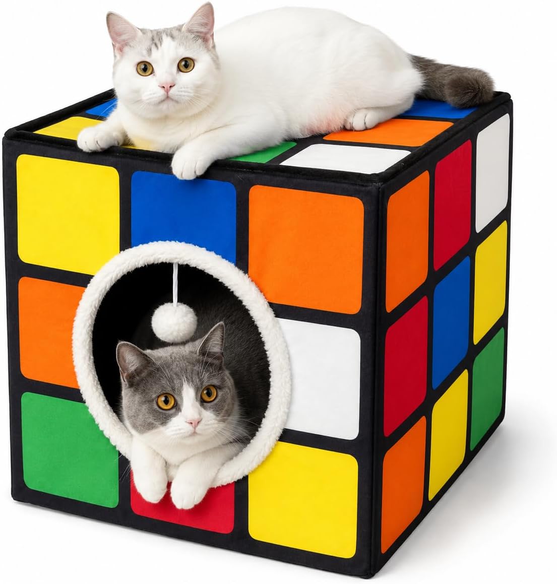 Cat Condo House, Foldable Magic Cube, Large 16.5" x 16.5" x 16.5"