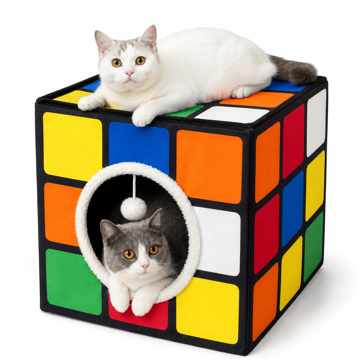 Cat Condo House, Foldable Magic Cube, Large 16.5" x 16.5" x 16.5"