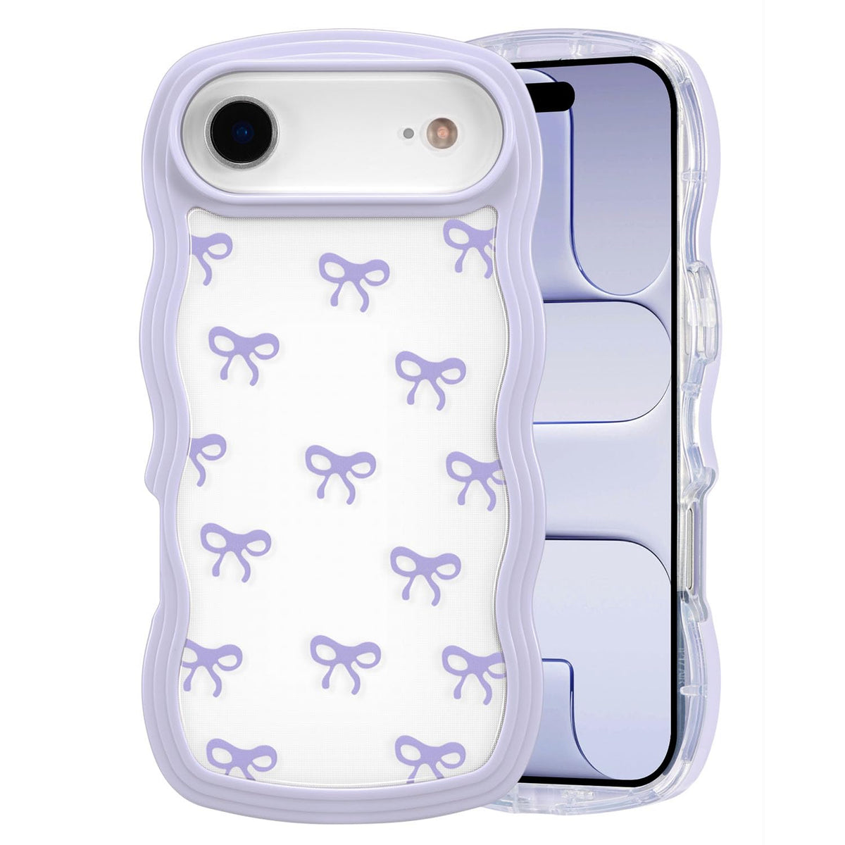 QLTYPRI Bow Case for iPhone 13/iPhone 14 Wavy Fame, Pink