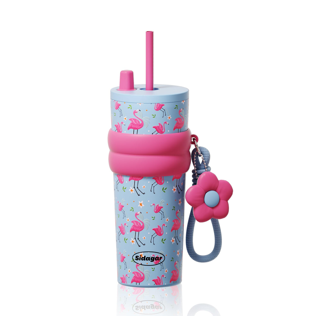SDGA+ 24 oz Stainless Steel Tumbler with Lid and Straw, Insulated Water Bottle Leak Proof for Hot and Cold, Portable Travel Coffee Mug, Reusable Coffee Cup for Women, Cherry