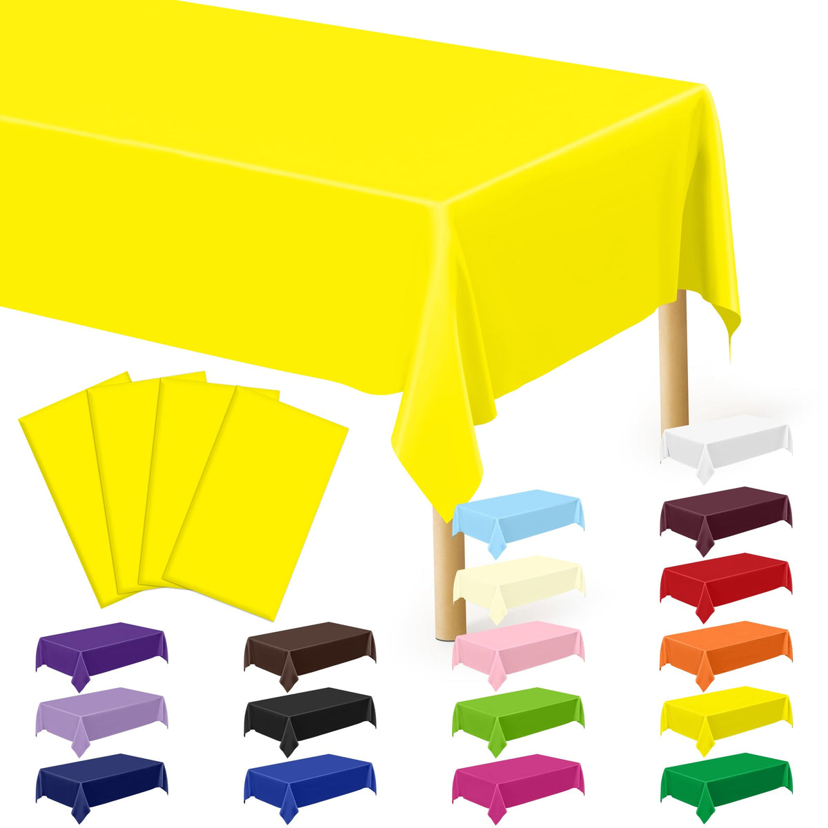 3 Pack Thanksgiving Tablecloths, 108" x 54" Disposable Turkey Table Cloth