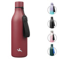 Konokyo Insulated Water Bottle with Strap,18 oz Double Wall Stainless Steel Vacuum Bottles Metal Water Flask,Macaron Green