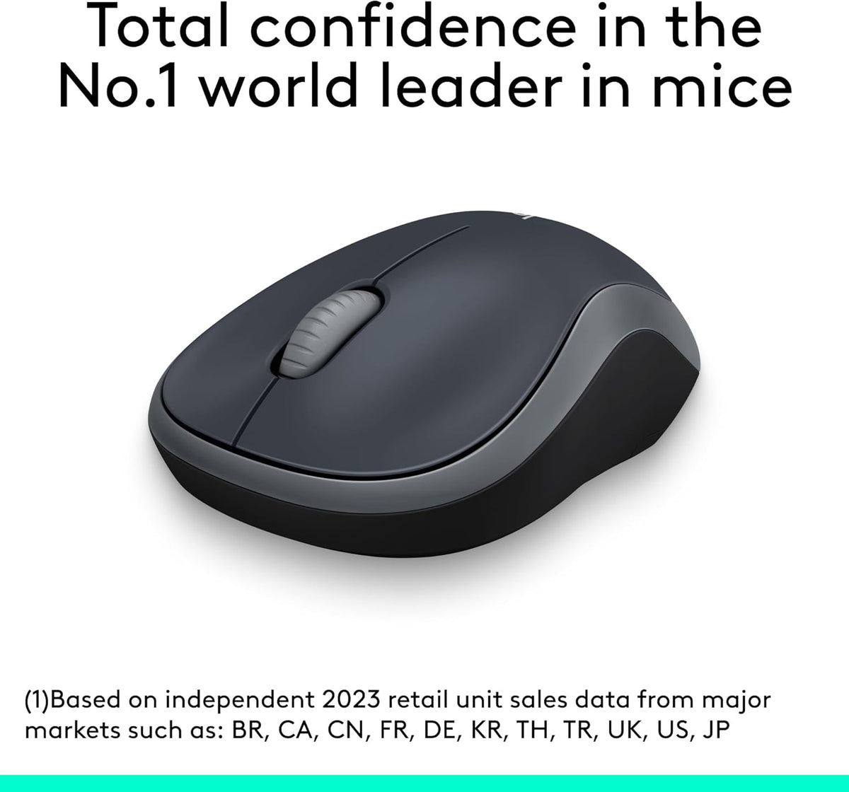 Logitech M185 Compact Ambidextrous 2.4 GHz Wireless Mouse - Swift Grey