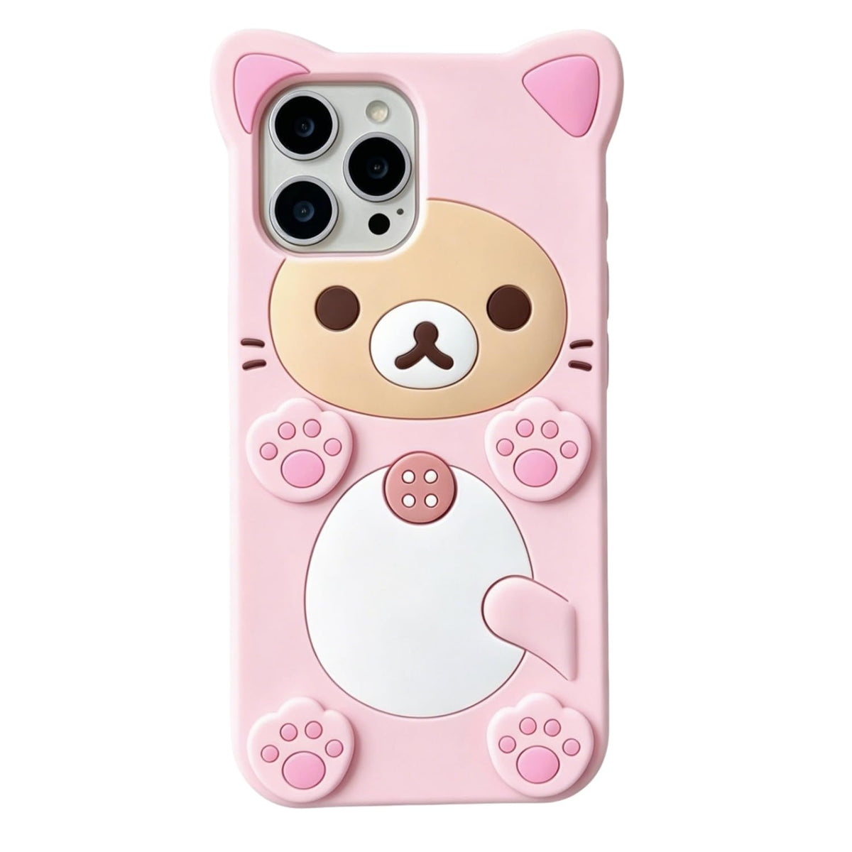 Case for iPhone 11 with Strap Lanyard Keychain Cute Bear Cookie Kawaii Funny Soft Silicone Shockproof Protective Cover for Women Girls