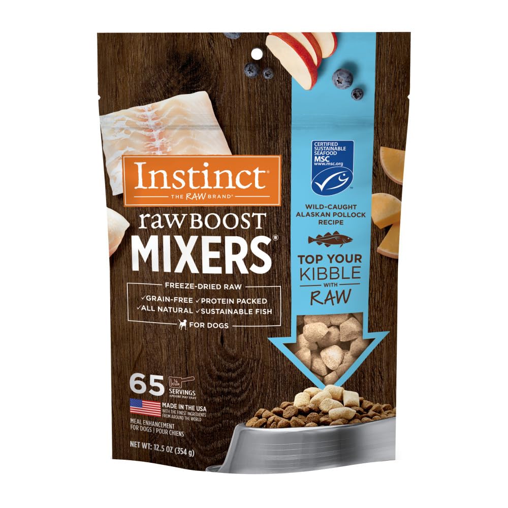 Instinct RawBoost Mixers, Freeze Dried Dog Food Topper, Grain-Free Recipe - All Natural Beef, 14 oz. Bag