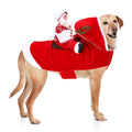 Santa Dog Costume, Dog Christmas Outfit, Riding Pet Costume, Size M