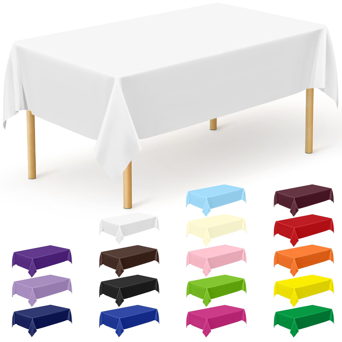 3 Pack Thanksgiving Tablecloths, 108" x 54" Disposable Turkey Table Cloth