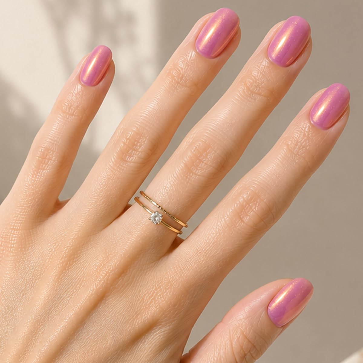 Olive & June Instant Mani Press-On Nails, HZ Velvet, Short, Round | Salon-quality glue-on manicure kit; 42 non-toxic fake nails in 21 sizes, recycled materials, realistic look, lasts 14 days