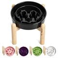 LE TAUCI Dog Bowls Slow Feeder Ceramic, 1.5 Cup Slow Feeding Bowl for Small and Medium Breed, Puzzle Dog Food Bowl for Fast Eater, Maze Purple