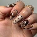 Halloween Press on Nails Almond Medium Fake Nails Black White Gradient Glue on Nail Goth False Nails with Bat Spider Web Designs Glossy Reusable Stick on Nail for Women Girls 24Pcs