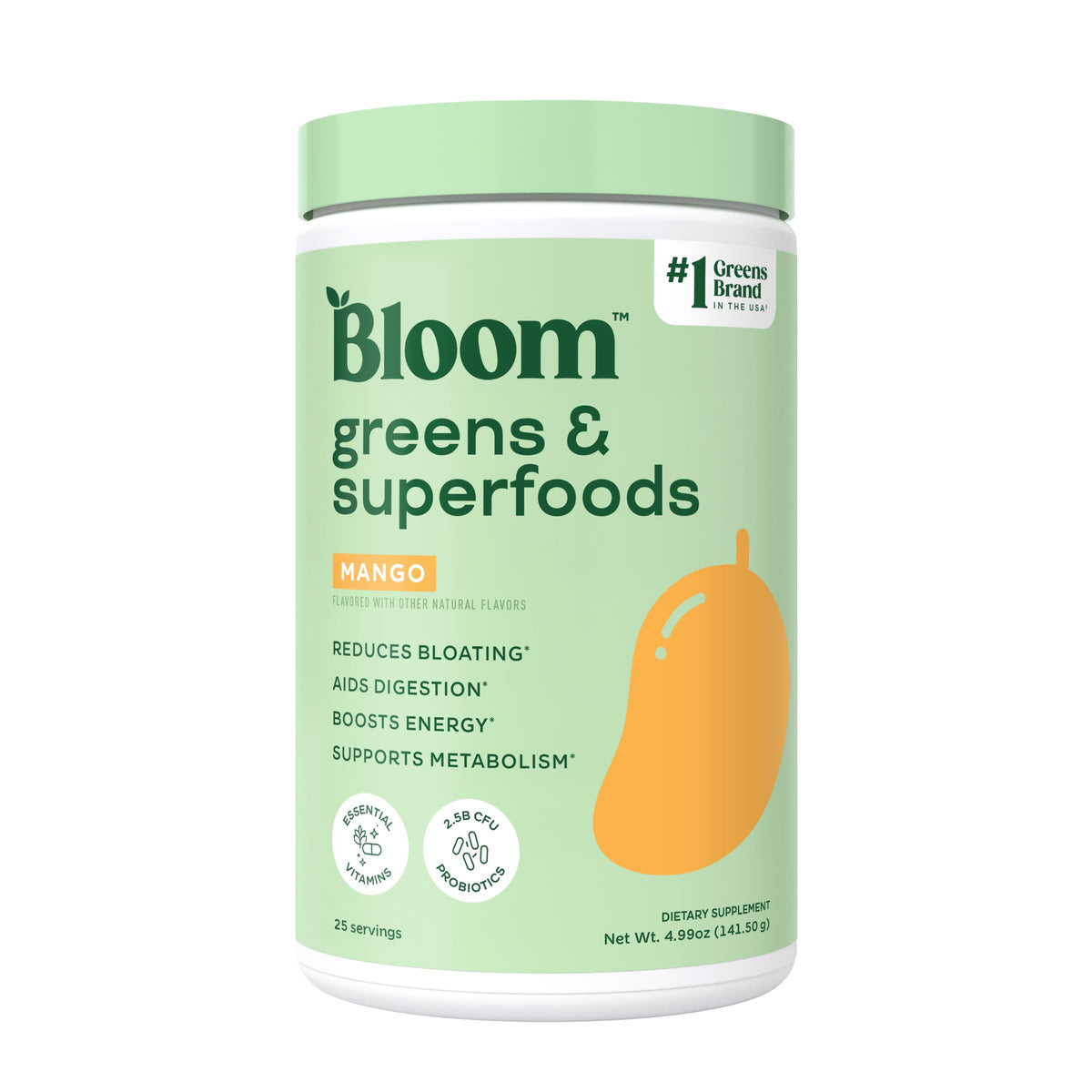 Bloom Nutrition Superfood Greens Powder, Digestive Enzymes with Probiotics and Prebiotics, Gut Health, Bloating Relief for Women, Chlorella, Green Juice Mix with Beet Root Powder, 30 SVG, Original