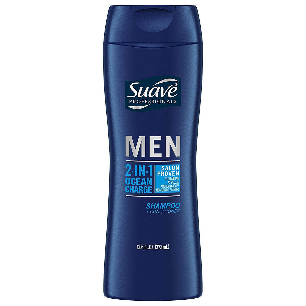 Suave Men Ocean Charge 2 in 1 Refreshing Shampoo & Conditioner with Pro Vitamin B5, Hydrates & Revitalizes Hair, Ocean Fresh Scent, 4 Count, 40 FL OZ Pump
