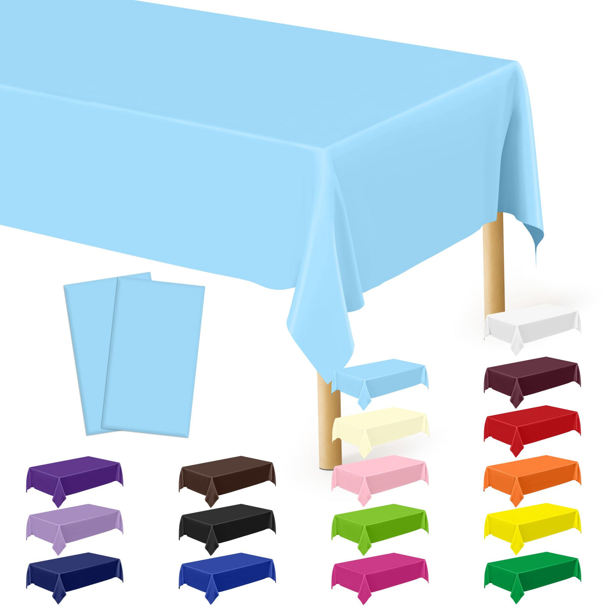 3 Pack Thanksgiving Tablecloths, 108" x 54" Disposable Turkey Table Cloth