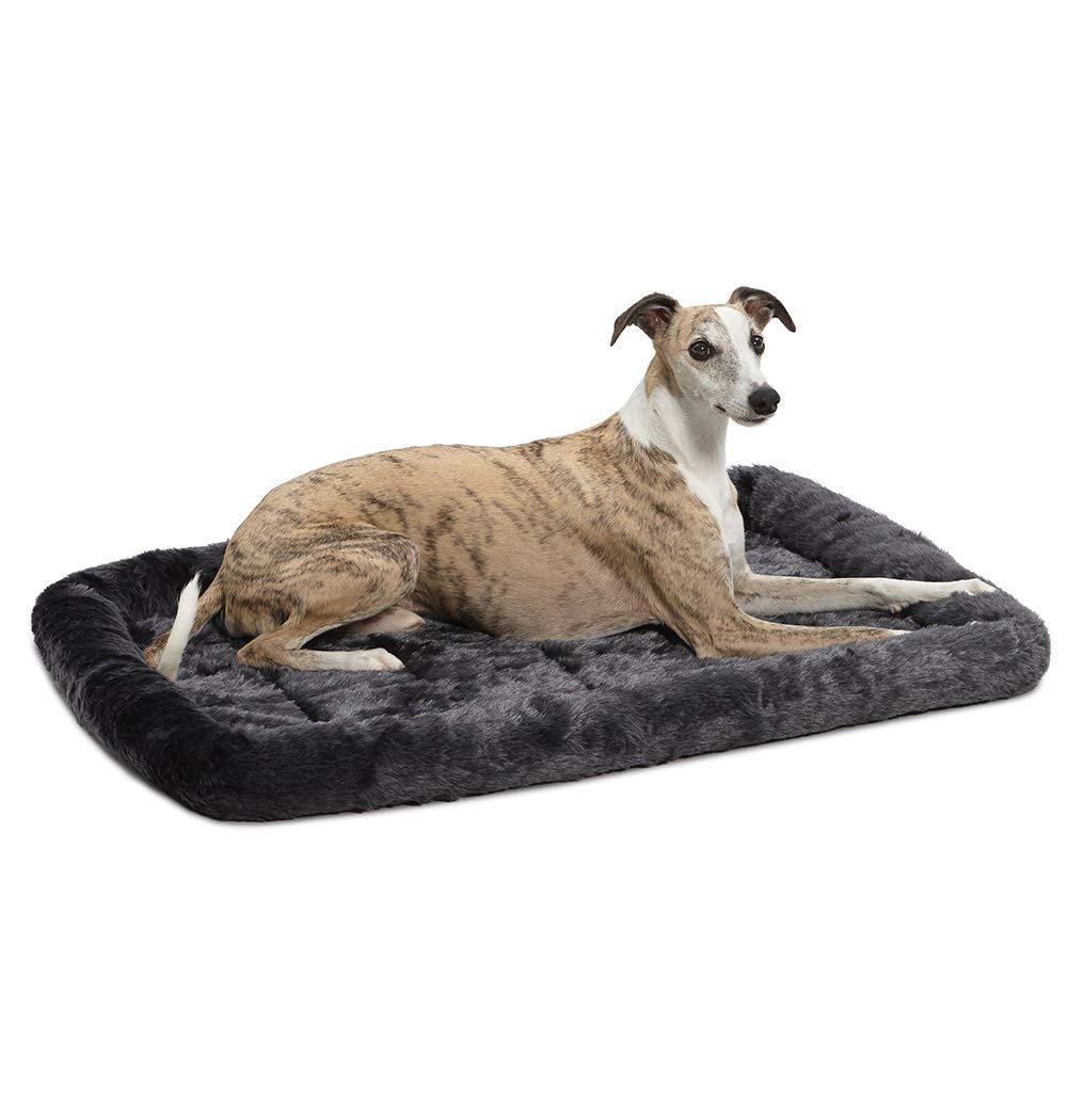 MidWest Homes for Pets QuietTime Dog Bed - White Fleece Bolster, Ultra-Soft and Machine Washable, Fits 42-Inch Crates and Carriers, for Large Breed Dogs