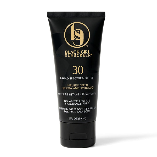 Black Girl Sunscreen SPF 30 for the Face & Body - Moisturizing Sun Protection, SPF 30, Sun Lotion for Women, Ultra Sheer, Travel Size Sunscreen, No White Cast for Melanin Rich Skin - 2 fl oz