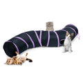 Sheldamy Cat Tunnel, S-2-Way Cat Tunnels for Indoor Cats, Collapsible Cat Play Tunnel, Interactive Toy Maze Cat House with 1 Play Ball for Cats, Puppy, Kitty, Kitten, Rabbit (Blue & Black)