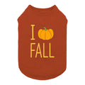 Fitwarm I Love Fall Dog Shirt, Thanksgiving Outfit for Small Dogs Boy Girl, Pet Clothes, Brown, Orange, Yellow, Medium