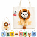 Paw Peek Bag Cute Head Shape Canvas Pet Travel Carrier Tote