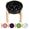 LE TAUCI Dog Bowls Slow Feeder Ceramic, 1.5 Cup Slow Feeding Bowl for Small and Medium Breed, Puzzle Dog Food Bowl for Fast Eater, Maze Purple