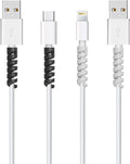Jetec 12 Pcs Charging Cable Protector Silicone Spiral Charger Cable Saver