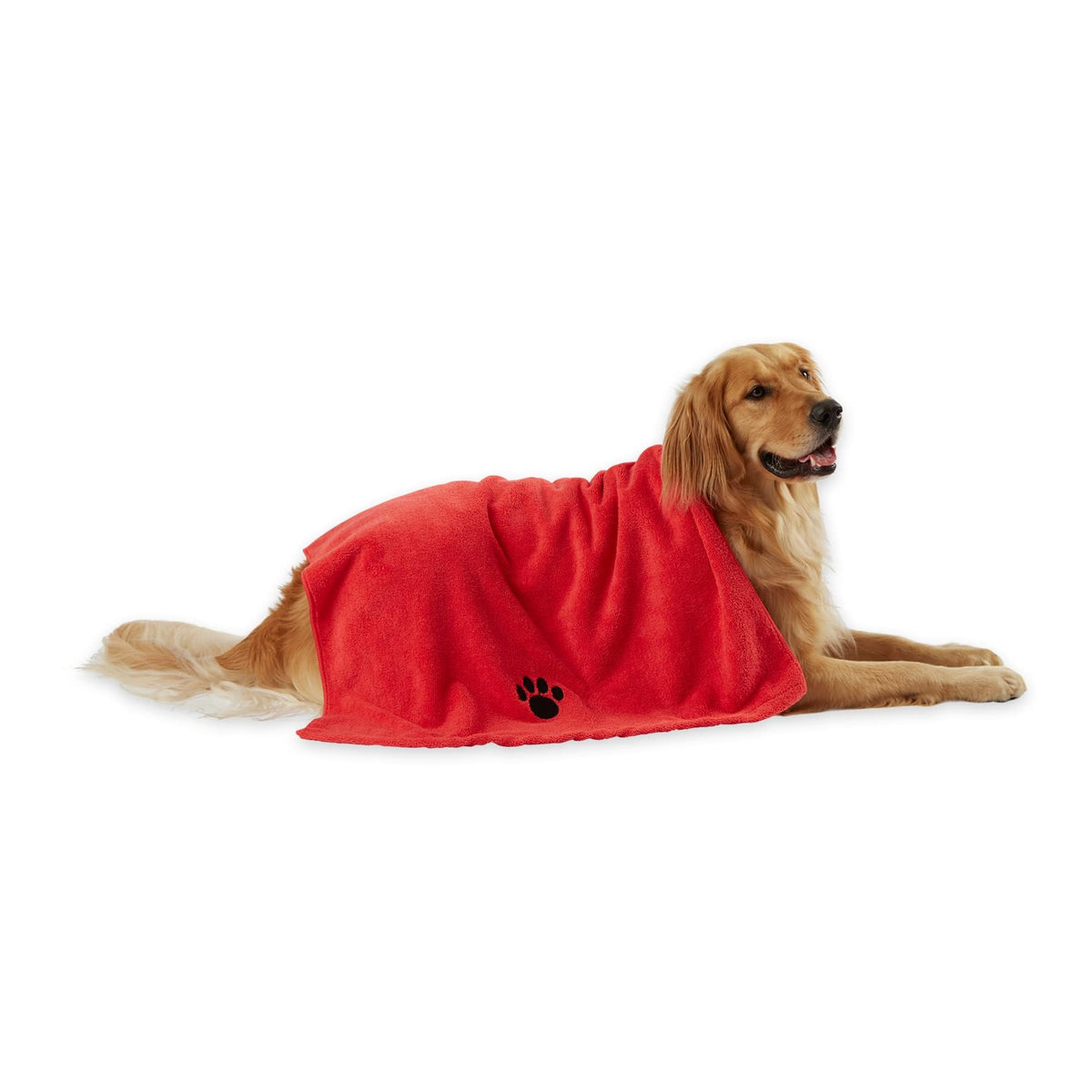 Bone Dry Pet Grooming Towel Collection Absorbent Microfiber X-Large, 41x23.5", Embroidered Gray