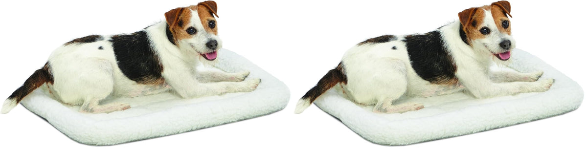MidWest Homes for Pets QuietTime Dog Bed - White Fleece Bolster, Ultra-Soft and Machine Washable, Fits 42-Inch Crates and Carriers, for Large Breed Dogs