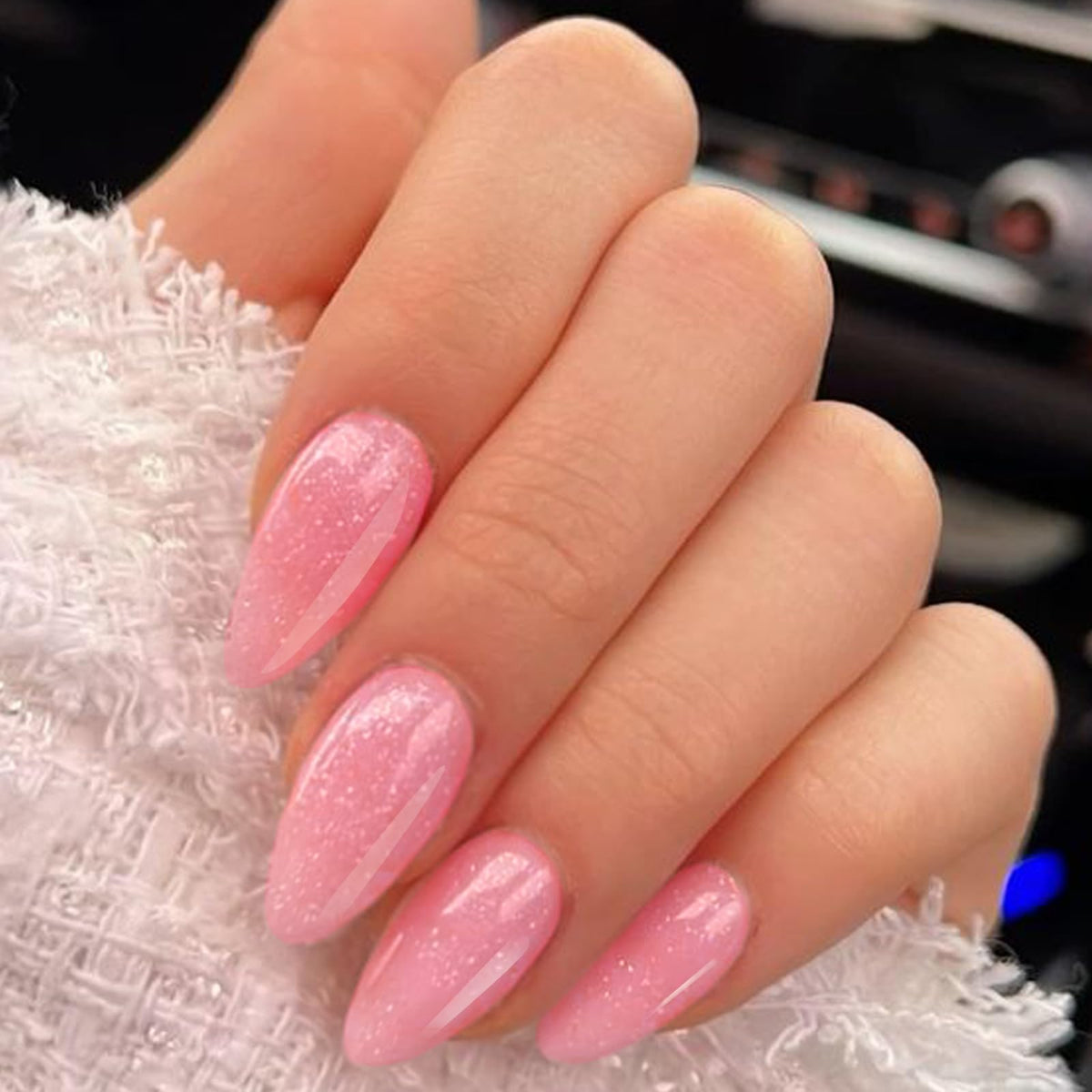 GLAMERMAID Cherry Red Press on Nails Medium Almond, Handmade Jelly Soft Gel Dark Red Glue on Nails Stiletto, Burgundy Emo Fake Nails Short Oval, Reusable Acrylic Stick on False Nails Kit for Women