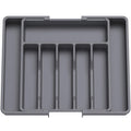 Lifewit Expandable Silverware Organizer, Plastic Utensil Tray for Kitchen Drawer, BPA Free Flatware Cutlery Holder, Space-Saving Storage for Spoons Forks Knives, 8-13.8 x 11.2 x 1.4 inch, Black