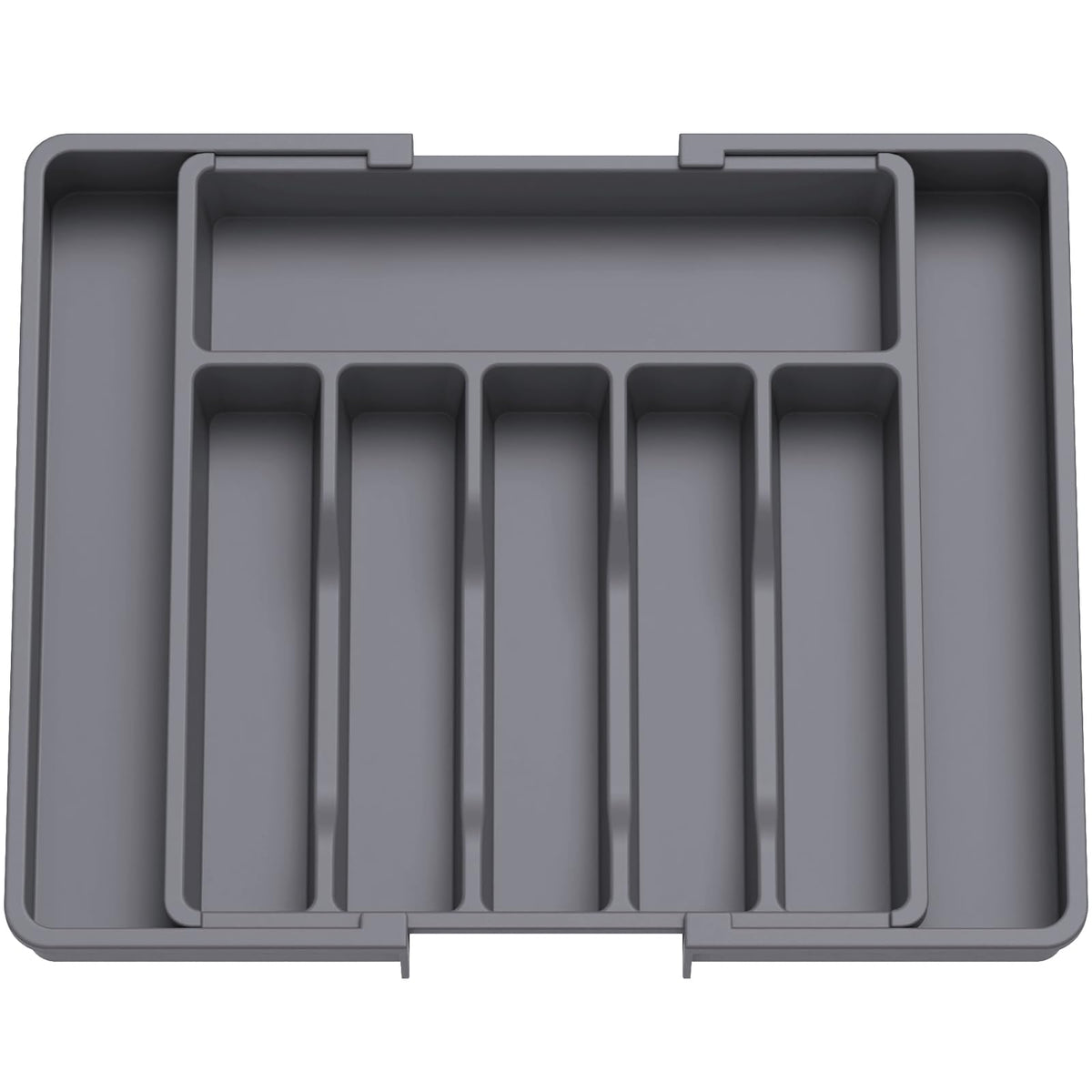 Lifewit Expandable Silverware Organizer, Plastic Utensil Tray for Kitchen Drawer, BPA Free Flatware Cutlery Holder, Space-Saving Storage for Spoons Forks Knives, 8-13.8 x 11.2 x 1.4 inch, Black