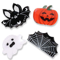 Mini Halloween Holiday Hair Claw Clips for Girls Pumpkin Ghost Bat Spider Web Fun Hair Clips Cute Halloween Hair Accessories for Women 8pcs