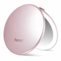 Fancii Taylor LED Lighted Travel Makeup Mirror, Rechargeable with 10x/1x Magnifying & 3 Light Settings - Compact, Portable, Large 5” Wide Hand Mirror for Handbag and Purses (Black)